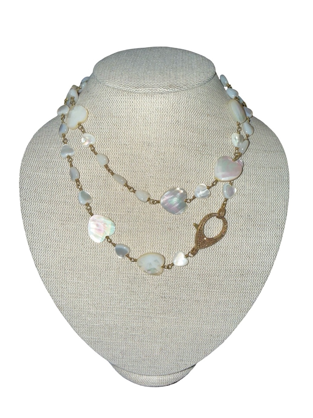 The Woods Fine Jewelry mother of Pearl Necklace with Pave Diamond Clasp